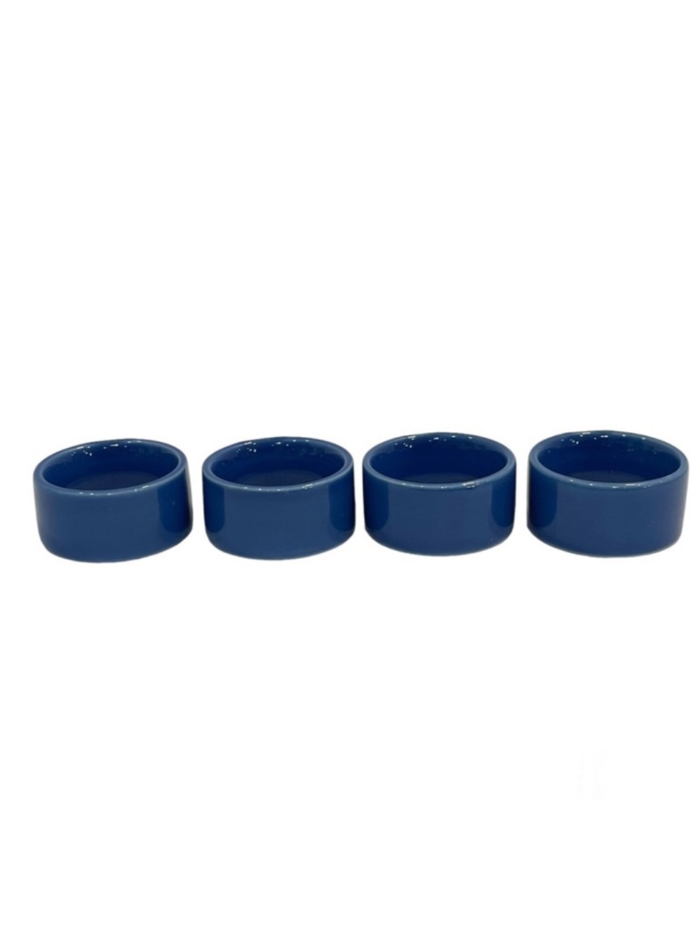 Blue Porcelain Napkin Rings Smooth Finish Everyday Casual Classic Like New 4 Set